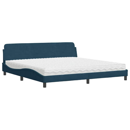 Letto con Materasso Dover Blu 200x200 cm Velluto