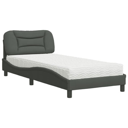 Letto con Materasso Hvar Grigio Scuro 80x200 cm in Tessuto