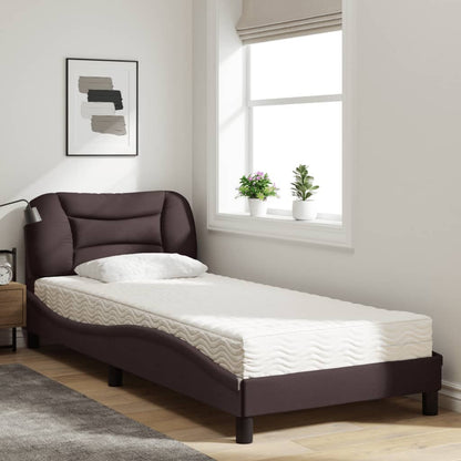 Letto con Materasso Hvar Marrone Scuro 80x200 cm in Tessuto