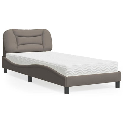 Letto con Materasso Hvar Tortora 80x200 cm in Tessuto
