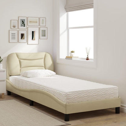 Letto con Materasso Hvar Crema 80x200 cm in Tessuto