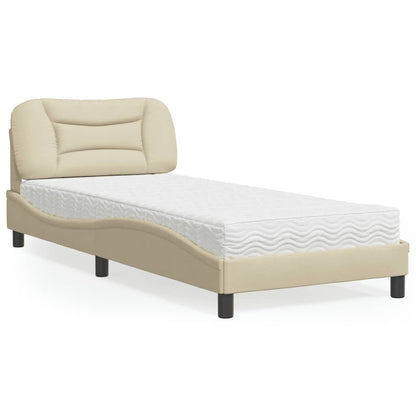Letto con Materasso Hvar Crema 80x200 cm in Tessuto
