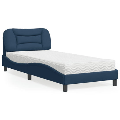 Letto con Materasso Hvar Blu 80x200 cm in Tessuto