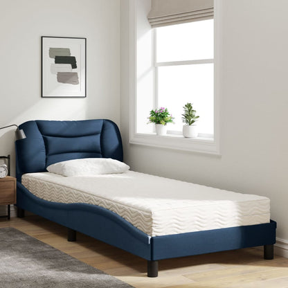 Letto con Materasso Hvar Blu 90x200 cm in Tessuto