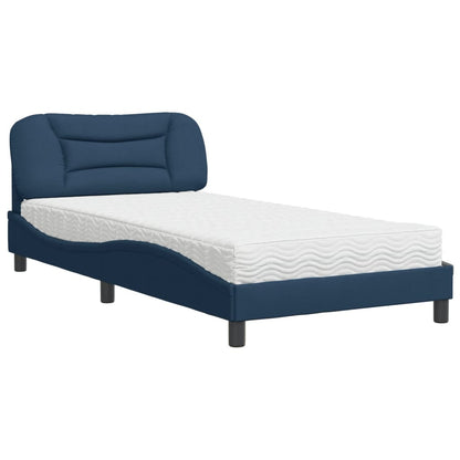 Letto con Materasso Hvar Blu 100x200 cm in Tessuto