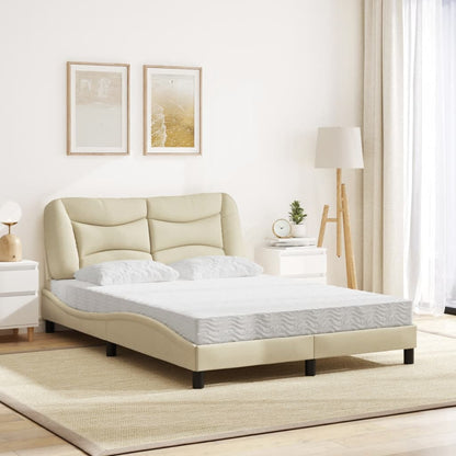 Letto con Materasso Hvar Crema 120x200 cm in Tessuto