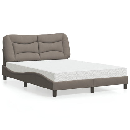 Letto con Materasso Hvar Tortora 140x190 cm in Tessuto