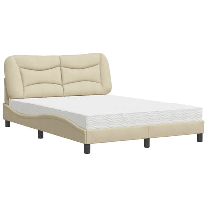 Letto con Materasso Hvar Crema 140x200 cm in Tessuto
