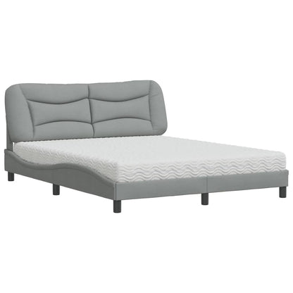 Letto con Materasso Hvar Grigio Chiaro160x200 cm Tessuto