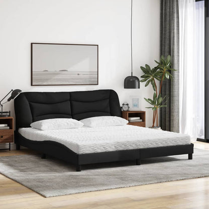 Letto con Materasso Hvar Nero 180x200 cm in Tessuto