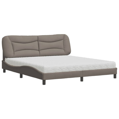 Letto con Materasso Tortora 180x200 cm in Tessuto