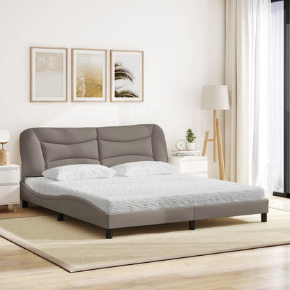 Letto con Materasso Tortora 180x200 cm in Tessuto