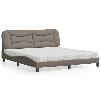 Letto con Materasso Tortora 180x200 cm in Tessuto