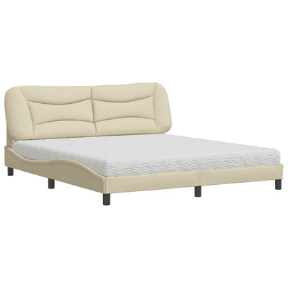 Letto con Materasso Hvar Crema 180x200 cm in Tessuto