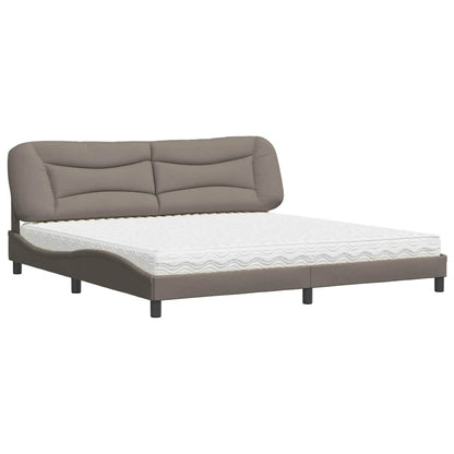 Letto con Materasso Hvar Tortora 200x200 cm in Tessuto