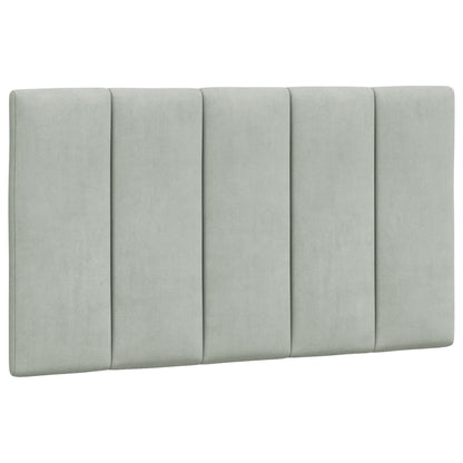 Letto con Materasso Hanko Grigio Chiaro 80x200 cm in Velluto