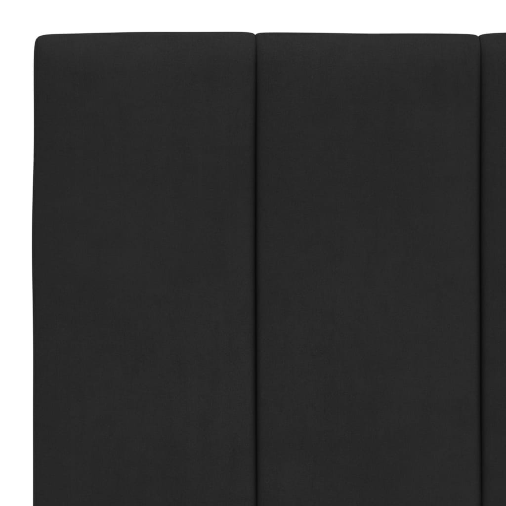 Letto con Materasso Hanko Nero 100x200 cm in Velluto