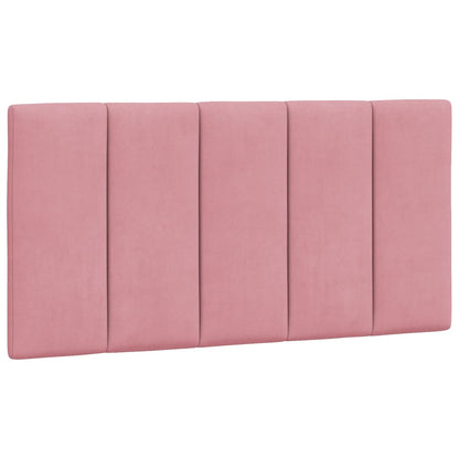 Letto con Materasso Hanko Rosa 100x200 cm in Velluto