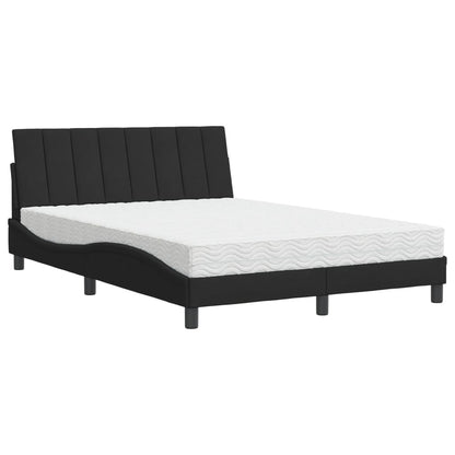 Letto con Materasso Nero 120x200 cm in Velluto