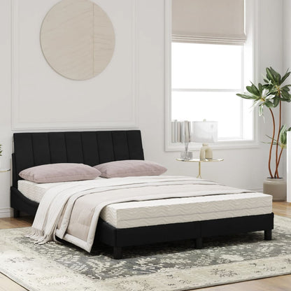 Letto con Materasso Nero 120x200 cm in Velluto