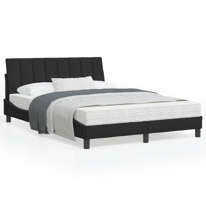 Letto con Materasso Nero 120x200 cm in Velluto