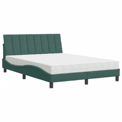 Letto con Materasso Verde Scuro 120x200 cm in Velluto