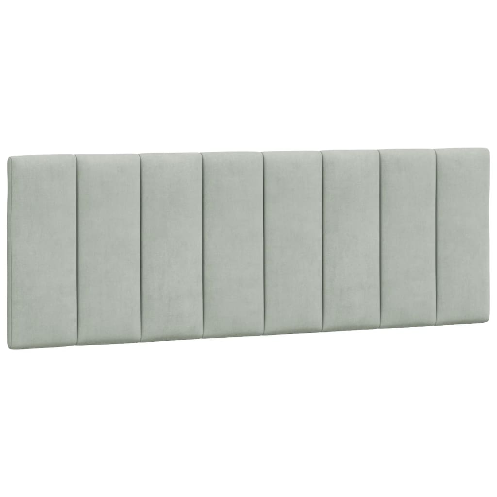 Letto con Materasso Hanko Grigio Chiaro 140x190 cm in Velluto