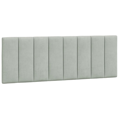 Letto con Materasso Hanko Grigio Chiaro 140x190 cm in Velluto