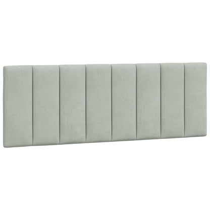 Letto con Materasso Hanko Grigio Chiaro 140x200 cm in Velluto