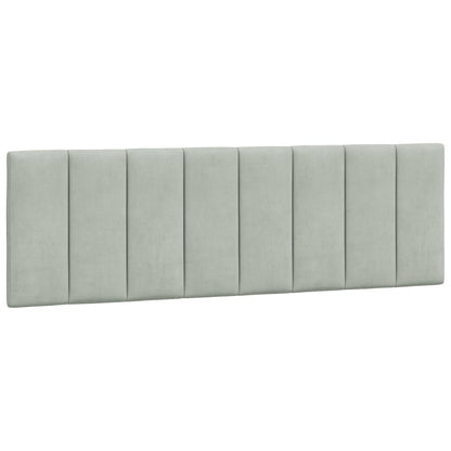 Letto con Materasso Hanko Grigio Chiaro 160x200 cm in Velluto
