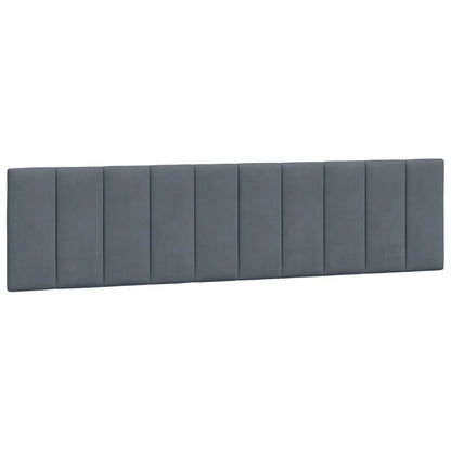 Letto con Materasso Hanko Grigio Scuro 200x200 cm Velluto