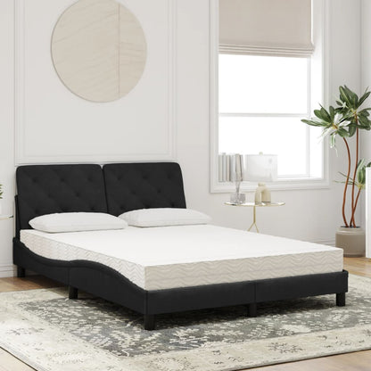Letto con Materasso Nero 120x200 cm in Velluto