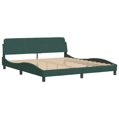 Letto con Materasso Verde Scuro 180x200 cm in Velluto