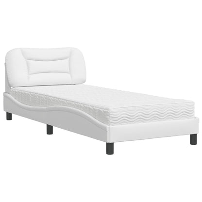 Letto con Materasso Hvar Bianco 80x200 cm in Similpelle