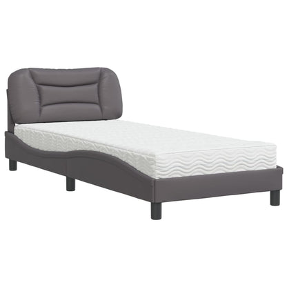 Letto con Materasso Grgio 80x200 cm in Similpelle