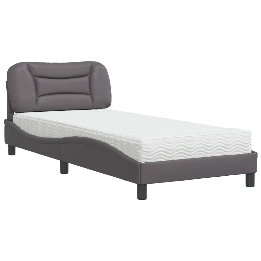 Letto con Materasso Hvar Grgio 80x200 cm in Similpelle