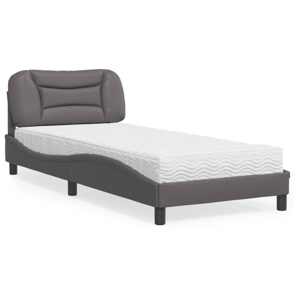 Letto con Materasso Hvar Grgio 80x200 cm in Similpelle