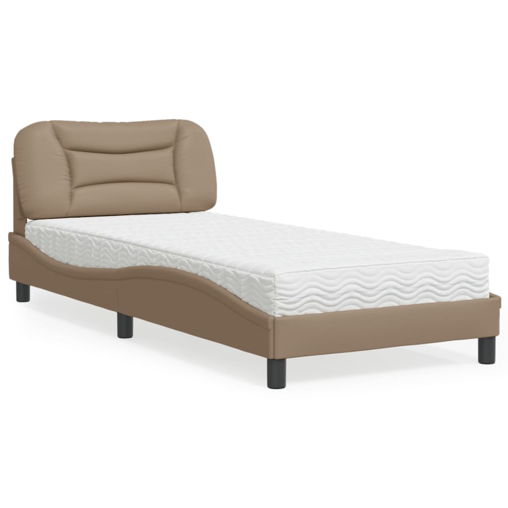 Letto con Materasso Hvar Cappuccino 80x200 cm Similpelle