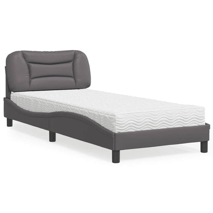 Letto con Materasso Hvar Grgio 90x200 cm in Similpelle