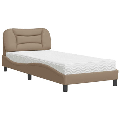 Letto con Materasso Hvar Cappuccino 90x200 cm in Similpelle