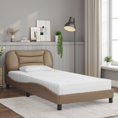 Letto con Materasso Hvar Cappuccino 100x200cm Similpelle