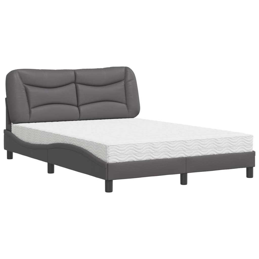 Letto con Materasso Hvar Grigio 120x200 cm in Similpelle