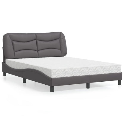 Letto con Materasso Hvar Grigio 120x200 cm in Similpelle