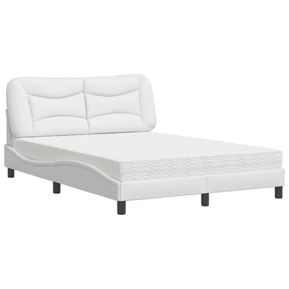 Letto con Materasso Bianco 140x190 cm in Similpelle