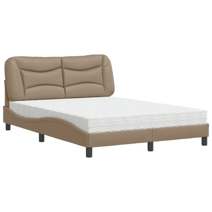 Letto con Materasso Hvar Cappuccino 140x190cm Similpelle