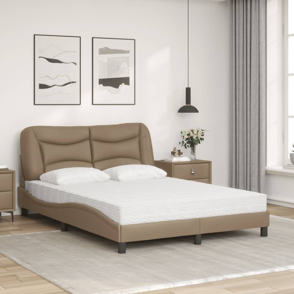 Letto con Materasso Hvar Cappuccino 140x190cm Similpelle
