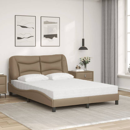 Letto con Materasso Hvar Cappuccino 140x190cm Similpelle