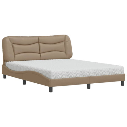 Letto con Materasso Hvar Cappuccino 160x200cm Similpelle
