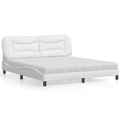 Letto con Materasso Hvar Bianco 180x200 cm in Similpelle