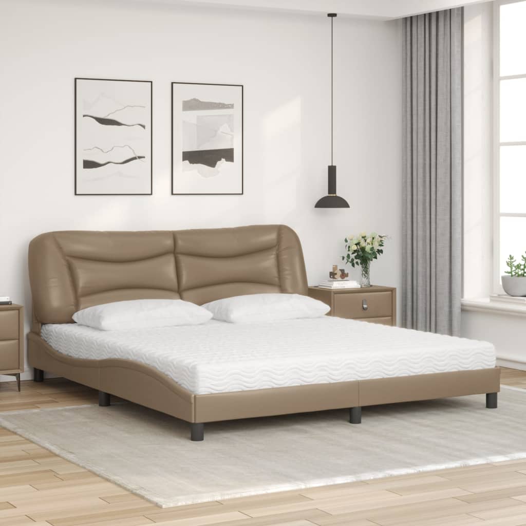 Letto con Materasso Cappuccino 180x200cm Similpelle